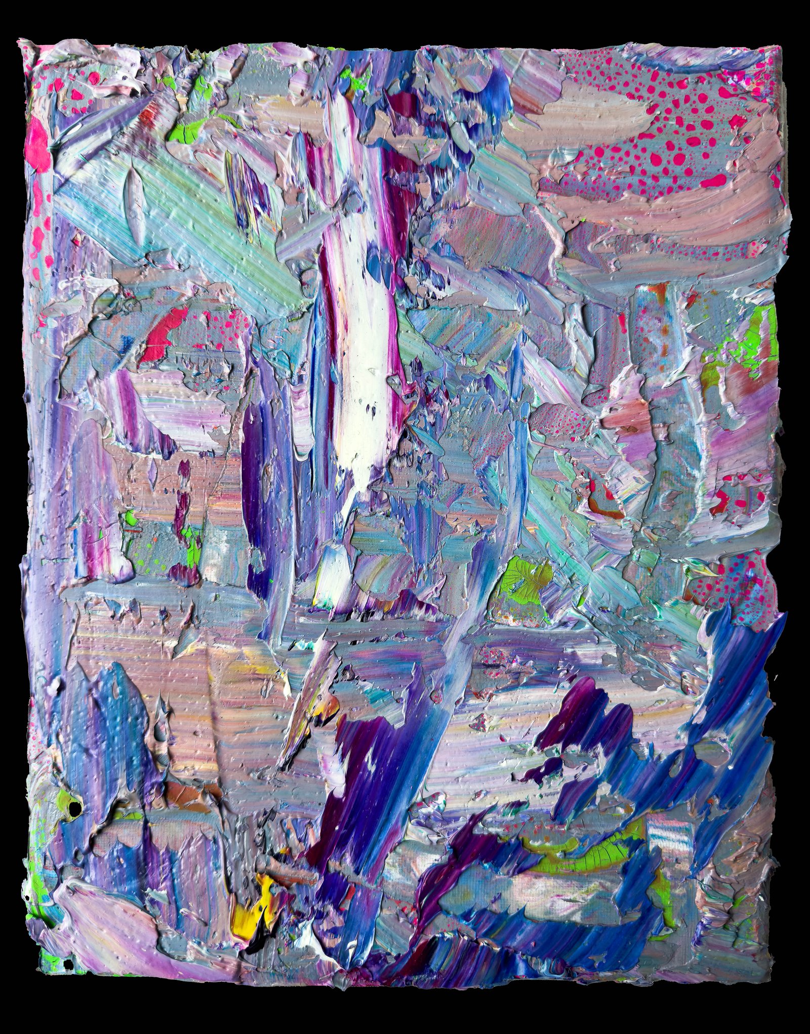 Post Atalgorithmic Cave Paintings, a series of 100 paintings, 2023-2024, oil on canvas, 30 x 24 cm